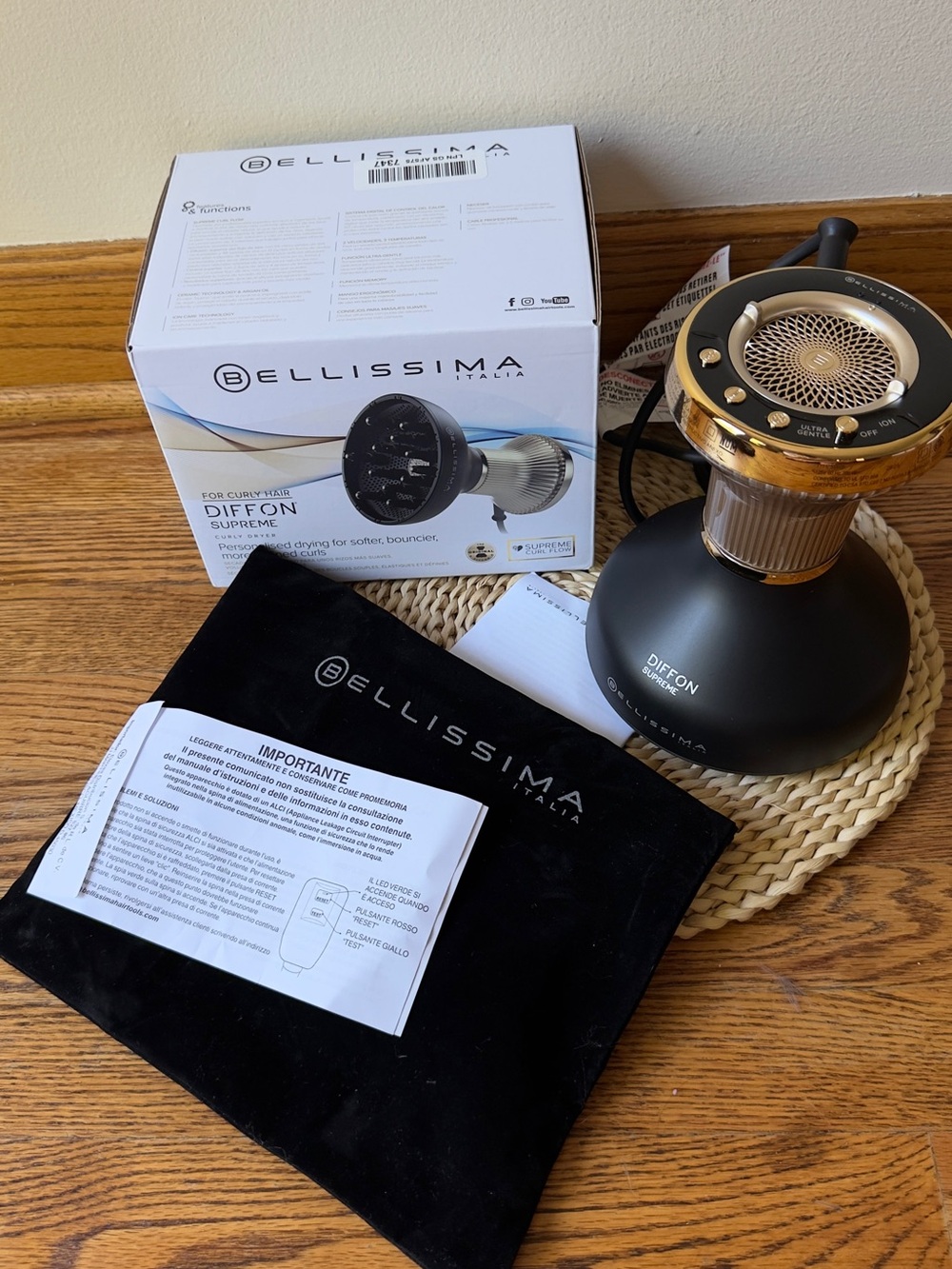Diffon Supreme Hair Dryer - Black & Gold